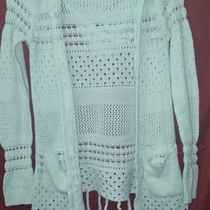 Rue21 Women's Open Knit Cardigan - Cream